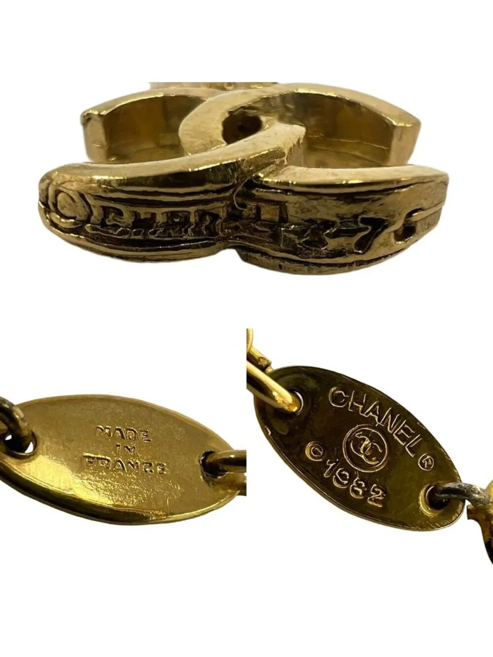 Chanel Vintage CC Logo Chain Necklace Gold